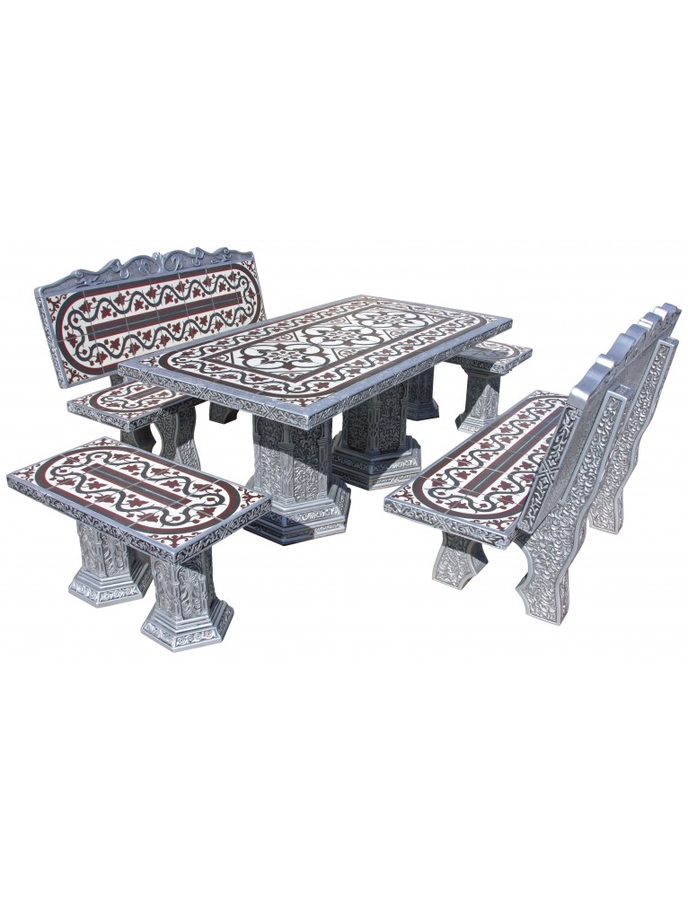 Conjunto Comedor Moresco Azulejo Deico Color Plata FRAMUSA