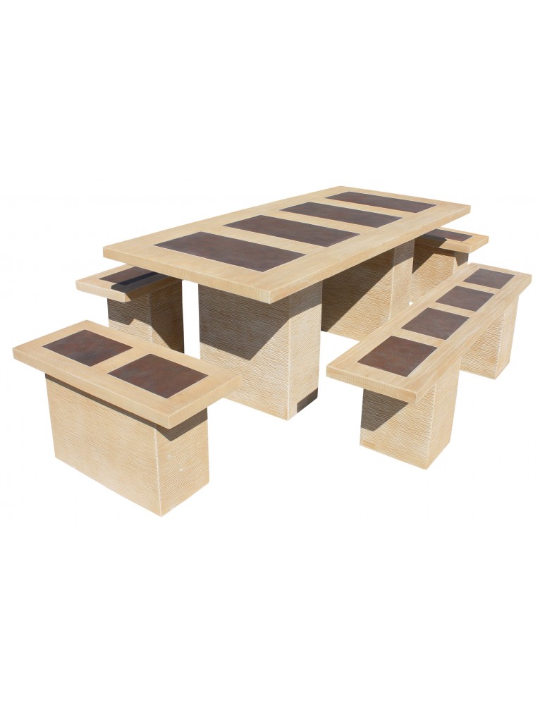 Conjunto Comedor Livinston Zinc Ocre FRAMUSA