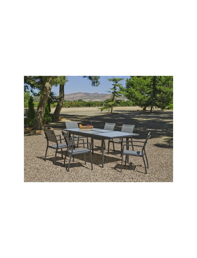Mesa Horizon Extensible + 6 Sillones