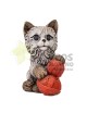 Figura decoración Gato con ovillo de lana